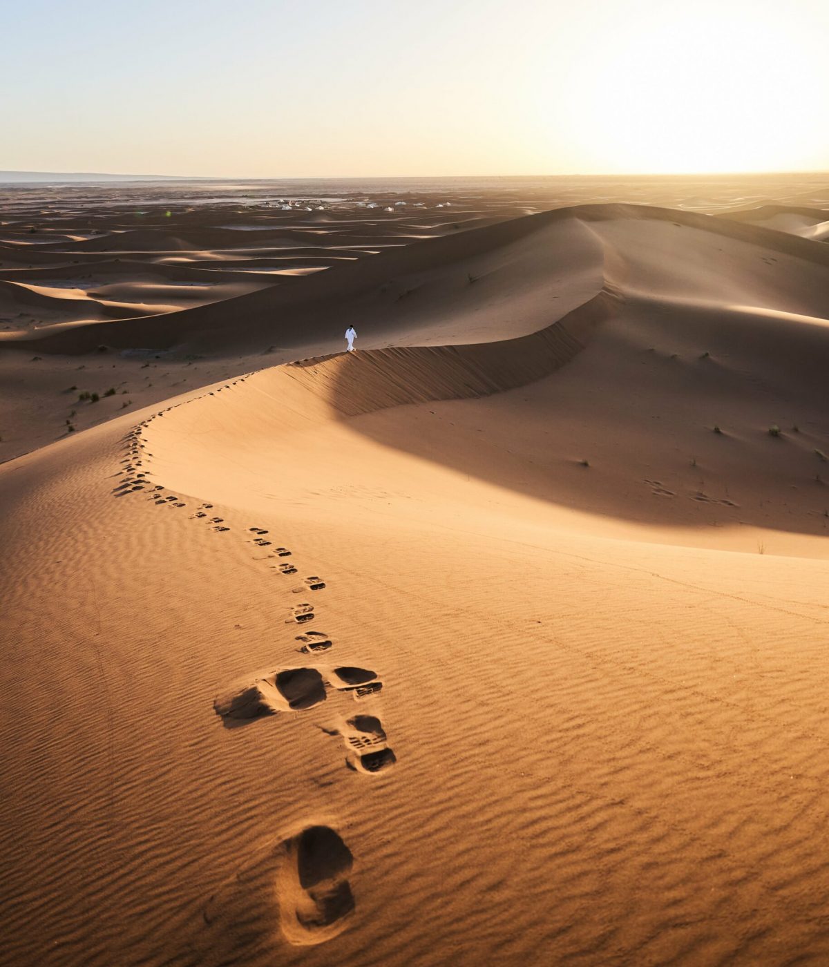 Landschaft, Wüste, Wüstenlandschaft, Sand, Fußspuren